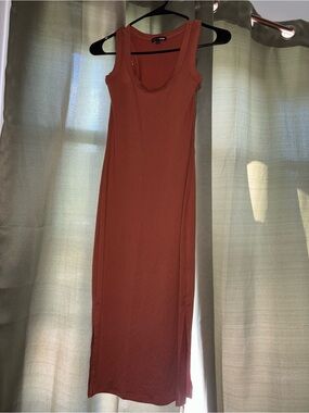 Fashion Nova Sleeveless Maxi Dress - Rust Orange